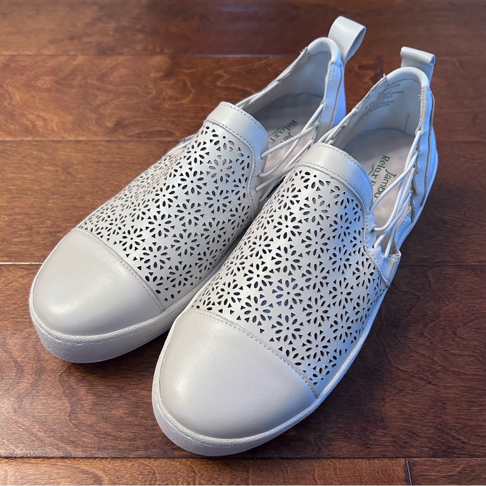 Jambu Erin Slip-on Relax Foam Floral Cut Outs Womens Light Gray US 8.5 J2ERN99